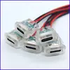 Soquete Fêmea de Pressão Direta Preenchido com Cola typec2P Transparente com Luz Luminária de Mesa Porta de Carregamento Oval Conector para Veículo Elétrico de Carro