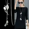 Estilo coreano nuevo simple moda elegante todo-partido ropa cadena suéter largo collar de borlas collar colgante venta al por mayor
