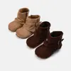 Botas com Capuz Estilo Coreano Infantis Novas Outono/Inverno 2026 Zíper Lateral Botas Individuais para Menina Botas Martin Estilosas para Meninas