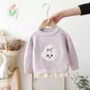 Suéter Engrosado para Niñas Otoño e Invierno Estilo Nuevo Estilo Infantil Suéter Cálido Tejido Top Caliente para Bebé Niña Cachorro de Dibujos Animados
