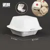 Caixa de Refeição Descartável de Polpa Biodegradável Ecológica Caixa de Almoço Personalizável Caixa para Fast Food Caixa de Almoço com Compartimento com Tampa Caixa para Levar
