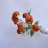 Buquê Pequeno de Flores da Sorte com 8 Peças de Crisântemo de Mil Camadas Decoração de Casa Estilo Europeu Flores Artificiais Comércio Exterior Transfronteiriço Atacado Flores Artificiais