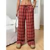 Pantalones Casuales de Cuadros Retro para Comercio Exterior Transfronterizo Americano 2024 Primavera y Otoño Nuevos Rectos Holgados de Pierna Ancha Largos