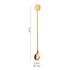 Plato Redondo Cuchara Tenedor de Mango Largo Acero Inoxidable 304 Cucharilla de Café Cucharilla para Remover Café Té con Leche Miel Cucharilla para Cócteles de Bar