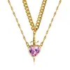 Nuevo Set de Colgantes Creativos de Pareja con Flecha Atravesando Corazón Daga de Amor Diamante Cadena Clavícula Regalo de San Valentín Collar
