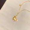 Popular Collar de Pony Tridimensional Dorado de Xiaohongshu para Mujer, Nueva Cadena para Clavícula Estilo Chino Año del Caballo del Zodiaco