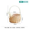Cesta de madeira portátil para flores, cesta de piquenique para frutas, cesta de tecido, decoração para sala de estar, cesta de armazenamento, arranjo de flores