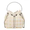 Bolso Pequeño de Moda y Tendencia con Cordón para Mujer 2025 Nuevo Estilo Versátil Bolso Cruzado con Cadena Bolso de Mano Bolso Cubo