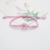 Suministro del Fabricante Más Vendido Pulsera de Cerámica Tejida a Mano Jingdezhen Flores Secas Espécimen de Flor Real Cuentas de Vid Pulsera de Flor de Cerezo
