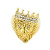 Joyería punk estilo europeo y americano Anillo de diamante con cabeza de león y corona Fundición de aleación Anillo para hombre venta al por mayor de fábrica W189