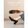 Versión de Piel de Vaca~Zapatos Mary Jane Retro de Tacón Grueso para Mujer 2026 Nuevo Estilo Piel Genuina Punta Cuadrada Modernos para el Trabajo Zapatos Bajos de Piel