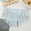 Selección estricta de bragas de encaje para mujer, algodón de alta calidad, cintura alta elástica, cómodas, transpirables, sin restricciones, ropa interior para mujer