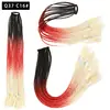 Pelucas Trenzadas de Colores Estilo Europeo y Americano, Coletas de Color Degradado, Trenzas de Espiga de Celebridades de Internet, Trenzas de Boxeadora de Tres Hebras para Discoteca