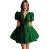 Vestido Pequeno para Mulheres Amazon Ebay 2026 Novo Floral Emagrecedor Decote V Curto Sexy Vestido Usável no Dia a Dia