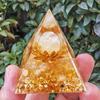 Decoração de pirâmide nova transfronteiriça resina de cristal epóxi Chakra Amazônia popular decoração para casa e escritório