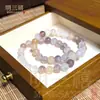 Pulsera de Jade Dorado de Seda de Xinjiang con Flor de Durazno para Mujer, Anillo Liso de Mano de Jade Yutai Auténtico Tipo Hielo con Perla Rosa