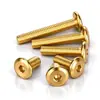 Tornillos de Muebles de Hierro Dorado con Cabeza Plana Hexagonal Biselada Tornillos de Cabeza Redonda con Borde Biselado Dorados Imitación Pernos de Borde Biselado M6 en Stock