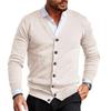 Suéter para hombre transfronterizo de Amazon Otoño e Invierno Nuevo Tejido para hombre Cuello en V Manga Larga Ajustado Cárdigan Suéter