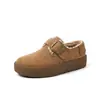 Zapatos Birkenneth de marca de moda con suela gruesa, forrados de felpa, zapatos Mao Mao para mujer, nuevos para el invierno 2024, cálidos, de un paso, botas de nieve, zapatos de algodón