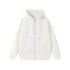 Sudadera Cardigan Pesado 2025 para Hombre Primavera y Otoño Delgada Pareja Americana Doble Cremallera Versátil Color Sólido Marca de Moda Sudadera con Capucha