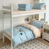 Conjunto de Cuatro Piezas de Sarja de Algodón Puro Simple de los Años 40 Color Sólido Bicolor Algodón Puro Estilo Sábana Ajustada para Dormitorio Habitación de Estudiantes Conjunto de Tres Piezas