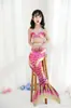 Traje de baño de cola de sirena para niños de comercio exterior europeo y americano, traje de baño para bebé con aletas, atuendo de actuación para niñas, secado rápido