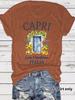 Amazon comercio exterior transfronterizo patrón CAPRI ITALIA nuevo camiseta de moda de manga corta para mujer para mujer en stock al por mayor