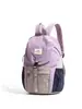 Mochila de Bloques de Color Texturizada Naranja Flama y Marrón, Estilo Pareja, Ligera Inspirada en Camping para Exteriores Senderismo Mochila Casual Ligera