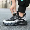Zapatos para Niños 2025 Otoño e Invierno Nuevos de Piel y Malla Transpirables para Niños Medianos y Grandes con Hebilla Giratoria Antideslizantes Deportivos para Correr