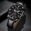 2026 Moda de Venta Caliente Transfronteriza Reloj de Correa de Cuero Decorativo Hombres Falso Doble Ojo Negocios Reloj de Cuarzo Conjunto de Joyería Cruzada