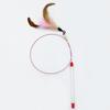 Campana de plumas de alambre de acero de poste largo de fábrica para gatos, palo interactivo para gatos, resistente a las mordeduras, palo de mano para gatos, juguete para gatos