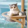 Cápsula Espacial de Madera Maciza Hamaca Colgante Hemisférica para Gatos Marco de Escalada sin Taladro con Ventosa Colgante Balcón