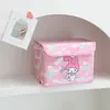 Caja de almacenamiento de escritorio plegable linda japonesa caja de almacenamiento para estudiantes caja para artículos varios con tapa caja organizadora a prueba de polvo para cosméticos