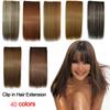 Peruca feminina europeia e americana, extensão de cabelo longo e liso, peça única, cinco clipes, peruca de cabelo com grampo, cortina de cabelo de fibra química, tomada de fábrica