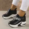 Nuevas Zapatillas Casuales de Plataforma con Suela Gruesa y Punta Redonda para Mujer, Temporada Primavera y Otoño 2026, con Velcro y Aumento de Altura Oculto