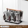 Chaleira de vidro borossilicato de alta qualidade para água fria, ideal para sala de estar, mesa de centro ou escritório, com alça e copo transparente.