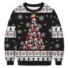 Novo Natal Transfronteiriço Top Europeu e Americano Estampado Digital Gola Redonda Moletom Outono e Inverno Manga Longa Solto Pulôver Roupas de Casal