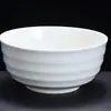 Bol Grande de Cerámica Blanca Pura Clásica de Magnesio para Hotel Restaurante, Bol Pequeño Blanco Espesado, Bol para Sopa, Se Puede Personalizar con Logo