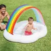 Piscina Inflable Intex Piscina con Tobogán Infantil Toldo de Sol Cocodrilo Fuente de Agua Juegos Acuáticos Inflables Piscina de Bolas para Bebé