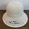 Sombrero de Pescador Delgado Bordado Suave de Ala Ancha para Primavera y Verano, Sombrero de Cubo de Punto Simple Versátil de Ala Ancha con Protección Solar Hueco