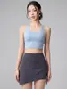 Conjunto Deportivo de Dos Piezas para Mujer con Cuello en U, Huecos en la Espalda y Espalda Descubierta, Transpirable, Secado Rápido, a Prueba de Impactos, de Soporte, Adecuado para Fitness, Correr, Pilates y Yoga
