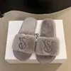 Marca de Lujo Ligero de Moda 2026 Pantuflas Peludas para Mujer, Uso en Exteriores, Pantuflas de Algodón, Pantuflas Peludas Cálidas para el Hogar, Talla Grande, Planas Brillantes