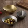 Tazón vintage de acero inoxidable para snacks, tazón para condimentos de hot pot, tazón de cena de forma irregular, tazón para papas fritas y kimchi, plato para platillos fríos, tazón para salsa para mojar