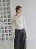Suéter de punto liso con capucha estilo coreano para mujer, suéter de punto de moda para otoño, prenda base, top ajustado a la cintura 7183