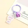 Llavero de Pixel Art Tarjeta de Pez Pequeño Transparente Anillo con Llavero de Campana Colgante Encanto Linda para Bolsos Materiales de Pixel Art DIY