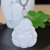Colgante de Buda Guanyin de jade blanco y seda dorada de Xinjiang, colgante de jade blanco y jade gordo de cordero, colgante de repollo valiente, suministro vivo al por mayor