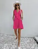 Traje Chaleco de Algodón y Lino con Sentido del Diseño Europeo y Americano 2025 Traje Chaleco para Mujer de Verano Casual sin Mangas Shorts Conjunto de Dos Piezas