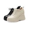 Zapatos Casuales de Plataforma con Cordones y Tacón Alto Profundo 9.5cm Ligeros Aumentadores de Altura Interior para Mujer, Colección Primavera y Otoño 2025