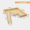 Jaula para Hámster Modificada en una Villa de Lujo de Madera Maciza de Dos Pisos con Doble Capa, Escaleras, Juguetes Planos, Plataforma para Hámster Dorado