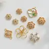 Colgantes de Flor Hueca Chapados en Oro Cobre Accesorios para Joyería DIY Accesorios para Pulseras de Cuentas Collares Materiales Venta al por Mayor